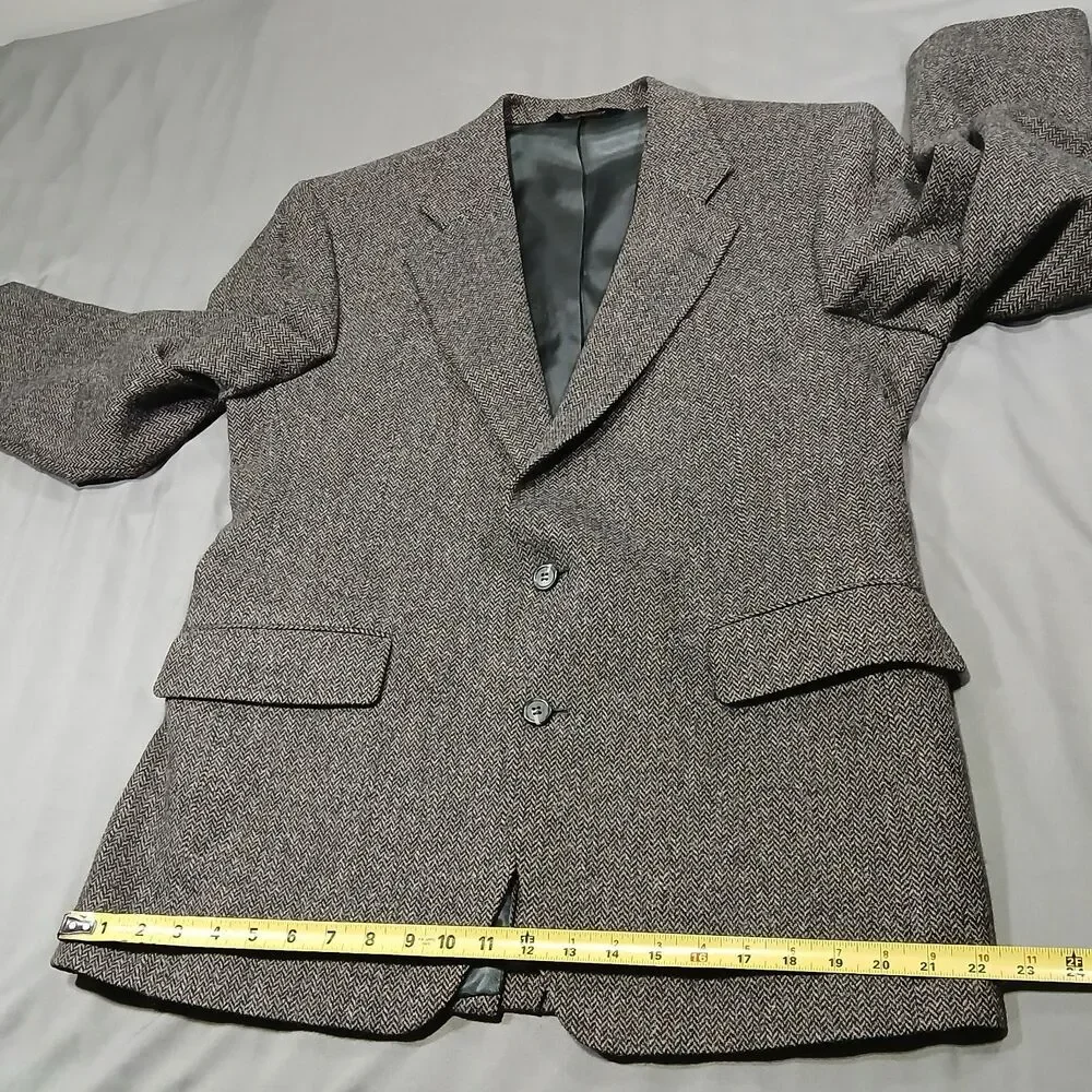 Vtg Jos A Bank Mens 41R 41 Regular Flecked Tweed Wool Sport Coat Dark Academia